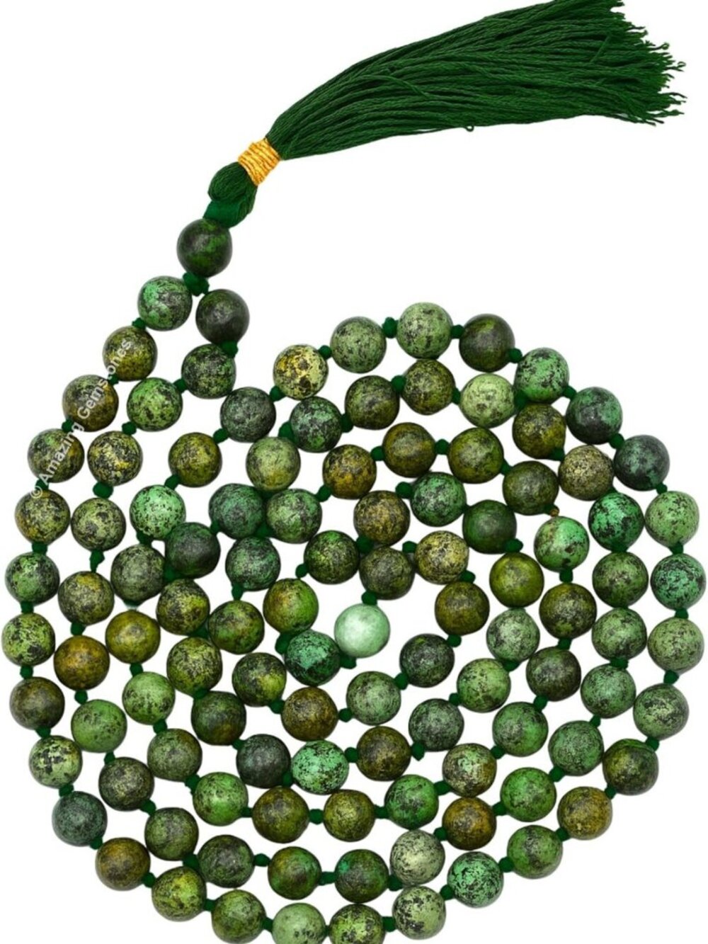Stunning Gemstone 108 Prayer Beads Necklace & Wrist Mala Bracelet for Meditation